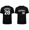 Suarez 28 Cincinnati Double Sided Tee Baseball Memorial Tribute Cotton Shirt