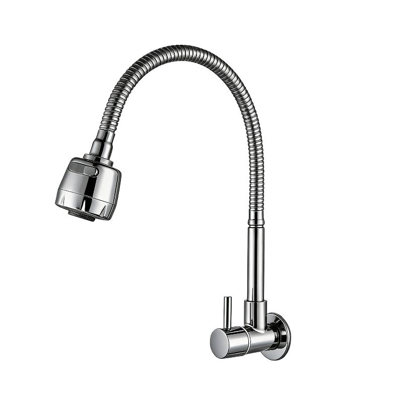 1Pcs Sink Flexible Hose Cold Water Two Modes Tap Universal Black Wall-Mounted Faucet For Garden Balcony Washbasin Mop Pool