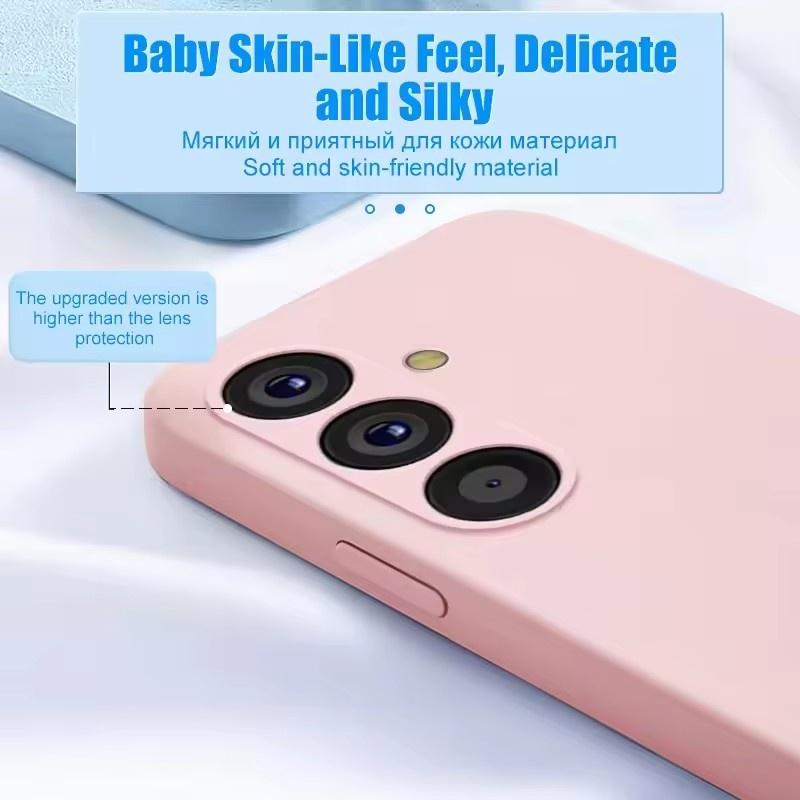 Kamerabeskyttelse Mykt Telefondeksel for Samsung Galaxy A05 A15 A25 A35 A55 5G Flytende Silikon Par-deksel A 15 4G A55 A25 Global