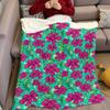 Neon Pink Floral Vine Flannel Blanket Warm Soft Halloween Christmas Couch Warm Cozy Decorative Decor Gift for All Season