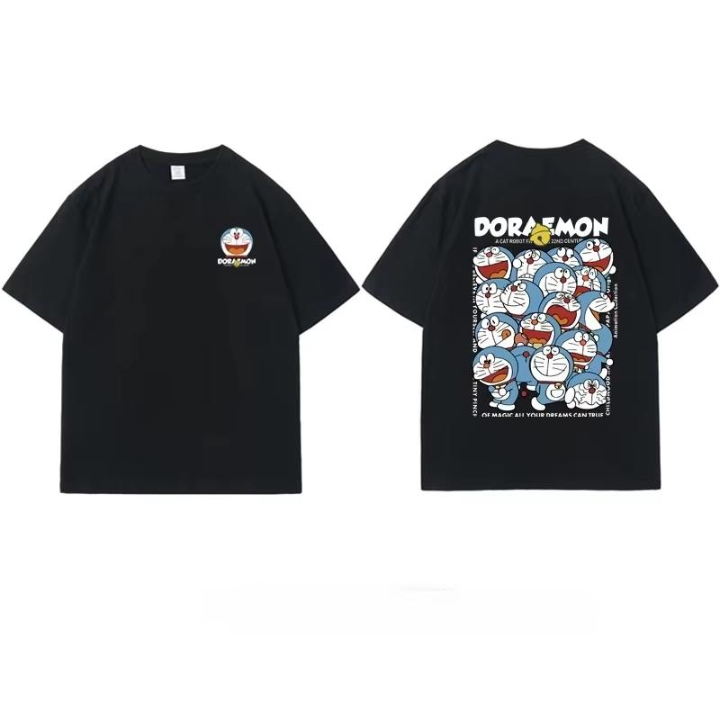 Unisex Doraemon Cute Baseball Sport Vintage Cool Graphic Oversized Streetwear Short Sleeve T-shirt