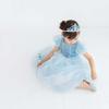 Monoii Princess Dress, Snow Queen Costume for Kids, Halloween, Christmas, Birthday, Girls, E0300 (Short Sleeves, 120cm)