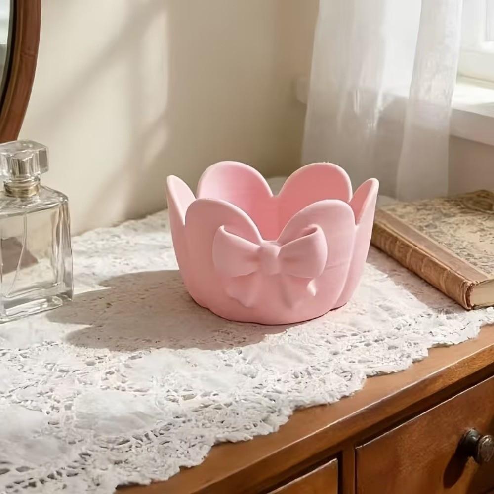 Plastic Material Jewelry Tray Simple Design Key Storage Box New Bowknot Storage Dish Party
