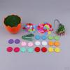 1 Pack DIY Craft Iron Wire Button Felt Rainbow Flower Bouquets Kit, Sewing