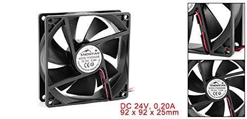 Uxcell Ventilador de resfriamento DC 24 V 92 mm x 92 mm x 25 mm 7 Vane PC Ventilador de resfriamento Metal Plástico 0,20 A
