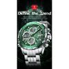 POEDAGAR Clock Waterproof Electronic LED Luxury Watches Dual Time Display Digital Stainless Steel Quartz Watch