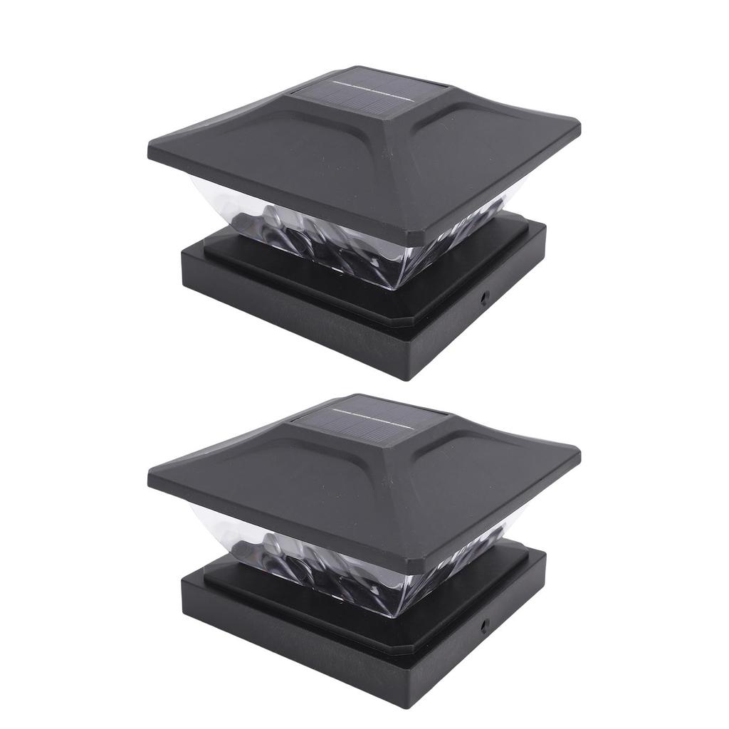 2er-Pack Solar-Pfostenleuchte LED Warmweißes und Weißes Licht Wetterfest Solarbetrieben Terrassen-Zaunpfahlleuchte für Terrasse Veranda