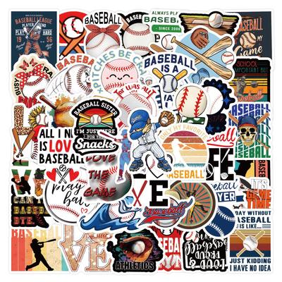 60 Cool Baseball Sports Cartoon Graffiti Stickers for DIY Decoration – Perfect for Water Bottles & Skateboards.