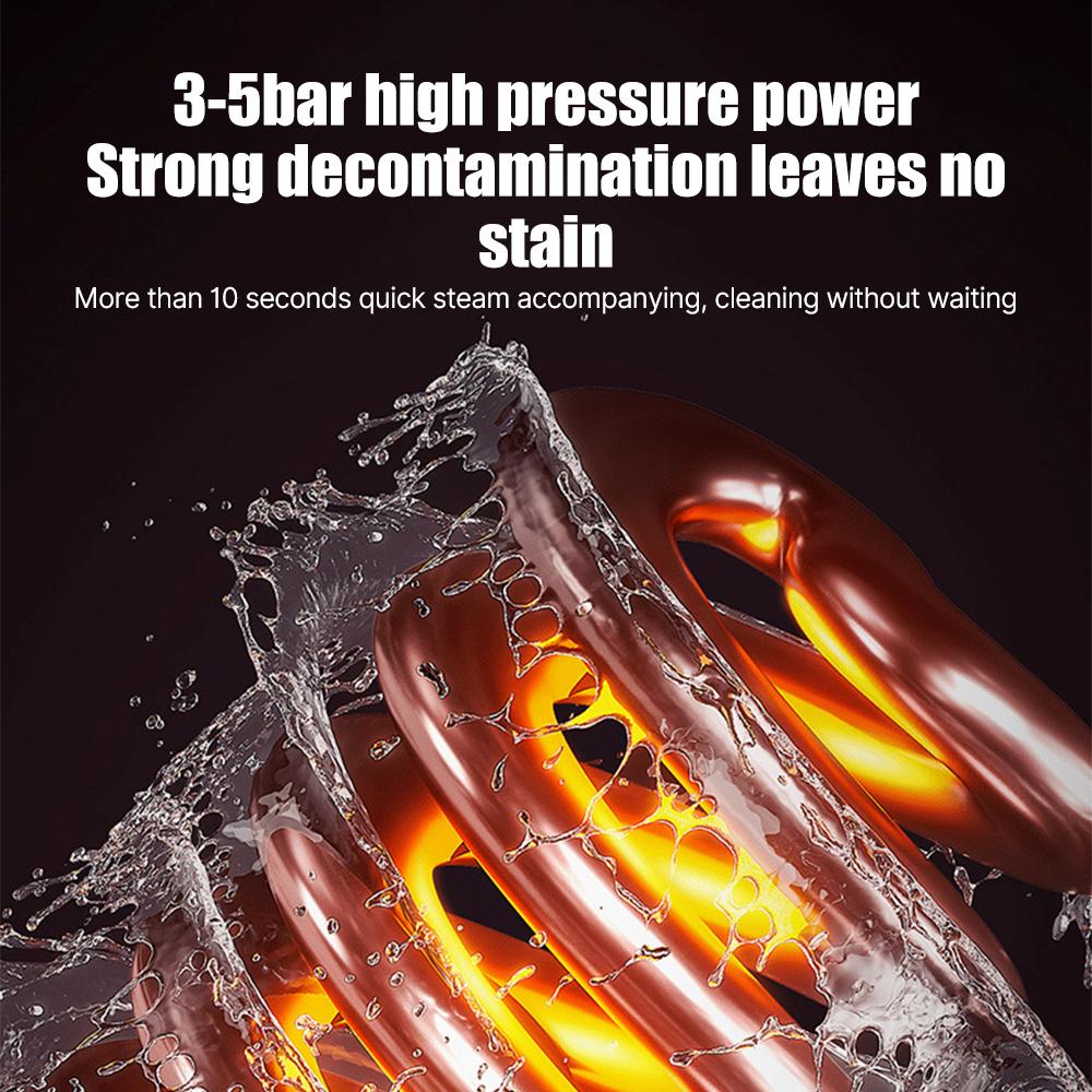 Pressurized Handheld Multi-surface Steam Cleaner with 3 Brushes and Extended Rod for Home Portable
