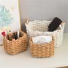 Handwoven Cotton Rope Makeup Holder Decorative Desktop Storage Basket Multipurpose Bedroom Organizer for Cosmetics