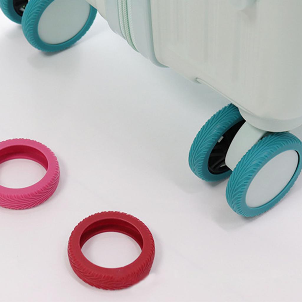 8 Stück Leise Rollenabdeckungen für Kofferrollen Silikon Leise Rollenhülse Reisezubehör