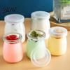 Pot Décoratif pour la Maison 4 Pièces Pots à Pudding avec Couvercle, Pots Mason Hermétiques en Verre de Qualité Alimentaire, Contenants Naturels pour DIY Saveurs Préférées, pour Yaourt Parfait