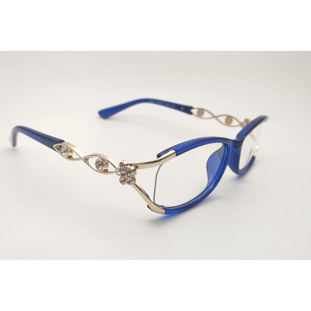 RSINC Vollrand Leichtgewicht, Rahmen/Brille/ Für Männer und Frauen, Modern, Unisex, Gold-Hellblau-Damen-3 NV-65I7-5GAL