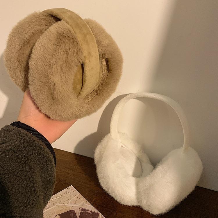 Portable Folding Winter Warm Earmuffs Solid Color Anti Cold Windproof Thickened Warming Earmuffs Fashion Unisex Plush Earmuffs