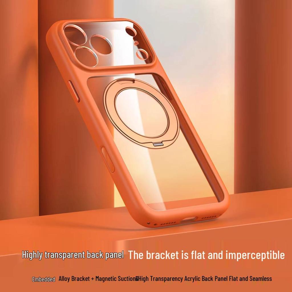 iPhone 17 Pro Max Case with Rotating Magnetic Stand and Full Coverage Lens Protection
