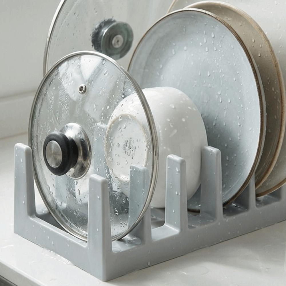 Draining Pot Lid Holder 6-Tier Spoon Holder Multi-Purpose Cutting Board Rack  Cabinet Storage