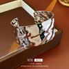 European & American Pleated Metal Bangle: Elegant Cold-Style Bracelet with High-End Luxury Design