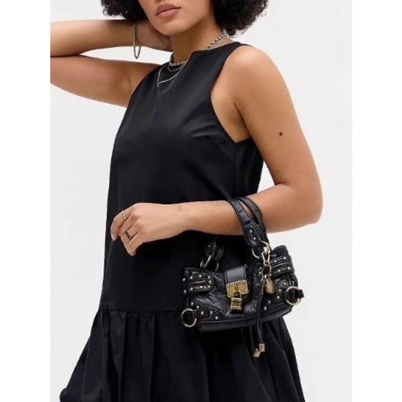 Ladies' Handbag 2026 Summer New Style Rivet Retro Street Motorcycle Bag Mini Crossbody Bag Mobile Phe Bag Women's Bag