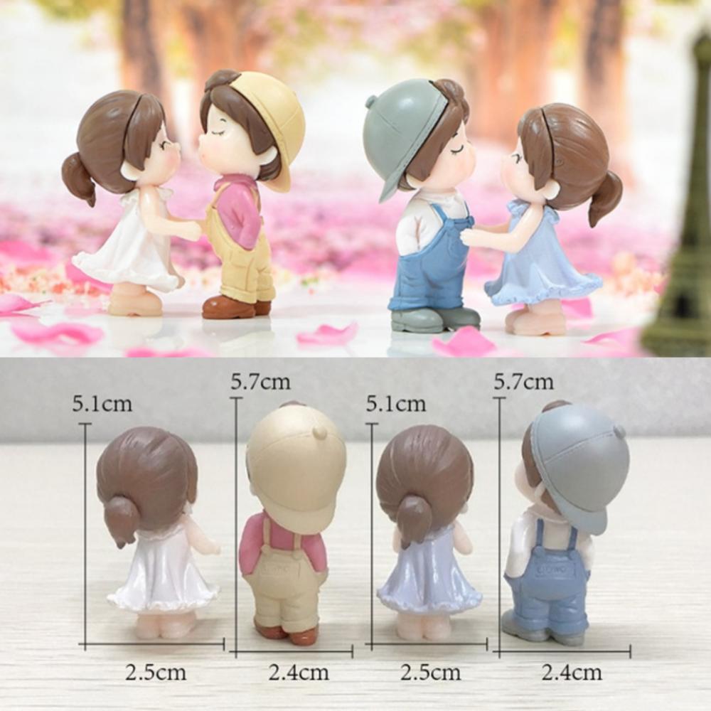 Couple Lovers Decorative Doll Figure 4-piece Set