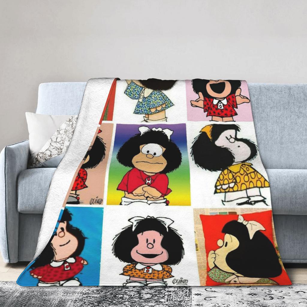 Mafaldas Blankets Fleece Cartoon Anime Super Warm Throw Blankets for Bed Bedroom Quilt