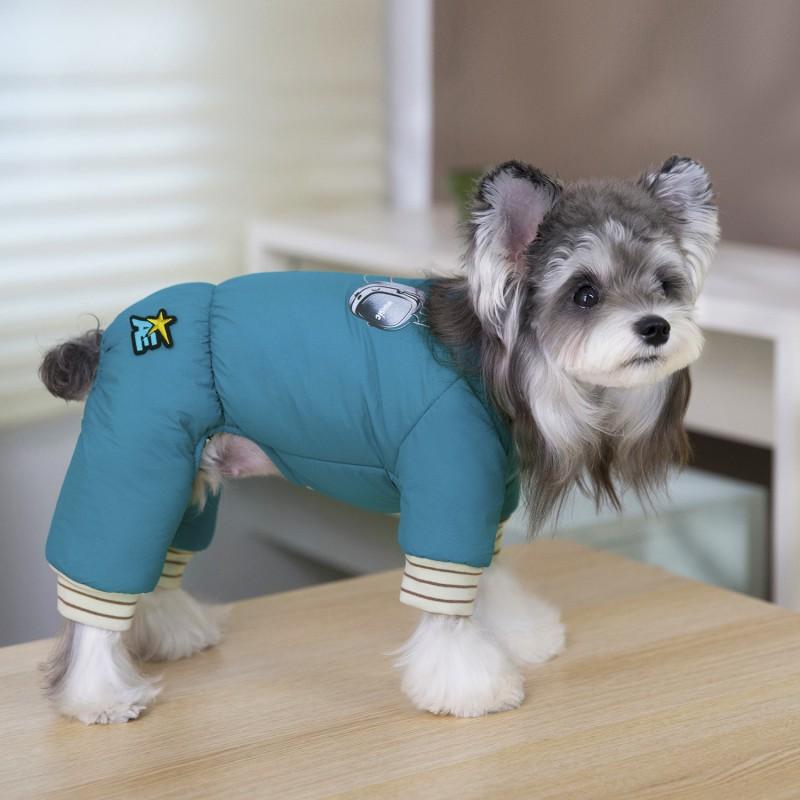 Winter Dog Four-Legged Cotton Coat Small To Large Breeds Warm Waterproof Pet Sweater In Red Blue Purple
