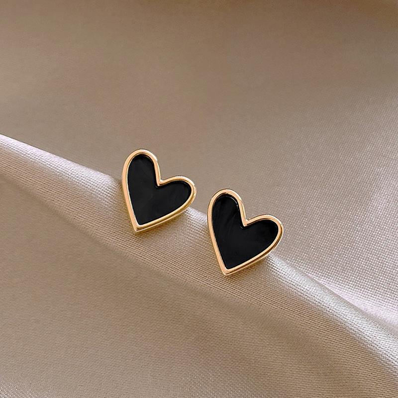 Elegant Black Diamond Silver Needle Earrings: High-End, Fashionable, Versatile Luxury