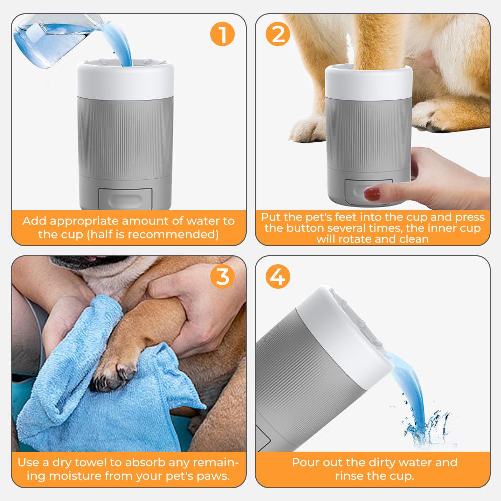 Portable Pet Paw Cleaning Cup Semi-Automatic Foot Washing Tool Gentle and Perfect for Outdoor Use