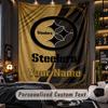 TapestryPittsburgh Steelers Custom Name Text Personalized Wall Hanging Tapestry Home Wall Decor