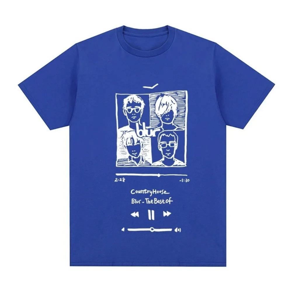 Blur Landhaus Retro Musik Britischer Rock Sommer Lässig Kurzarm Damen und Unisex Komfort Mode T-Shirt