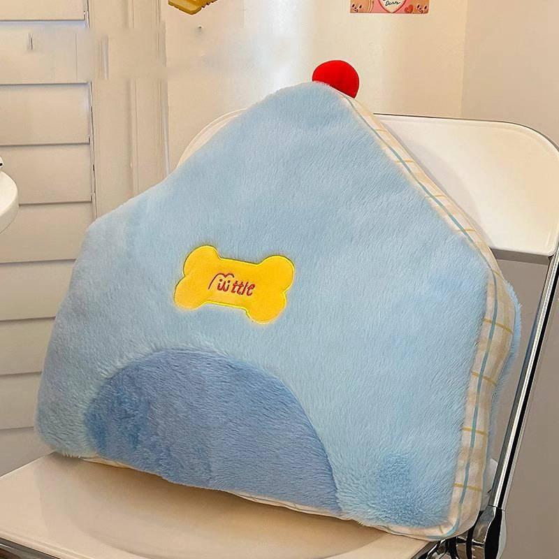 Cartoon House Geometric Plush Toy With Embroidery Sofa Cushion Decor Doll Gift