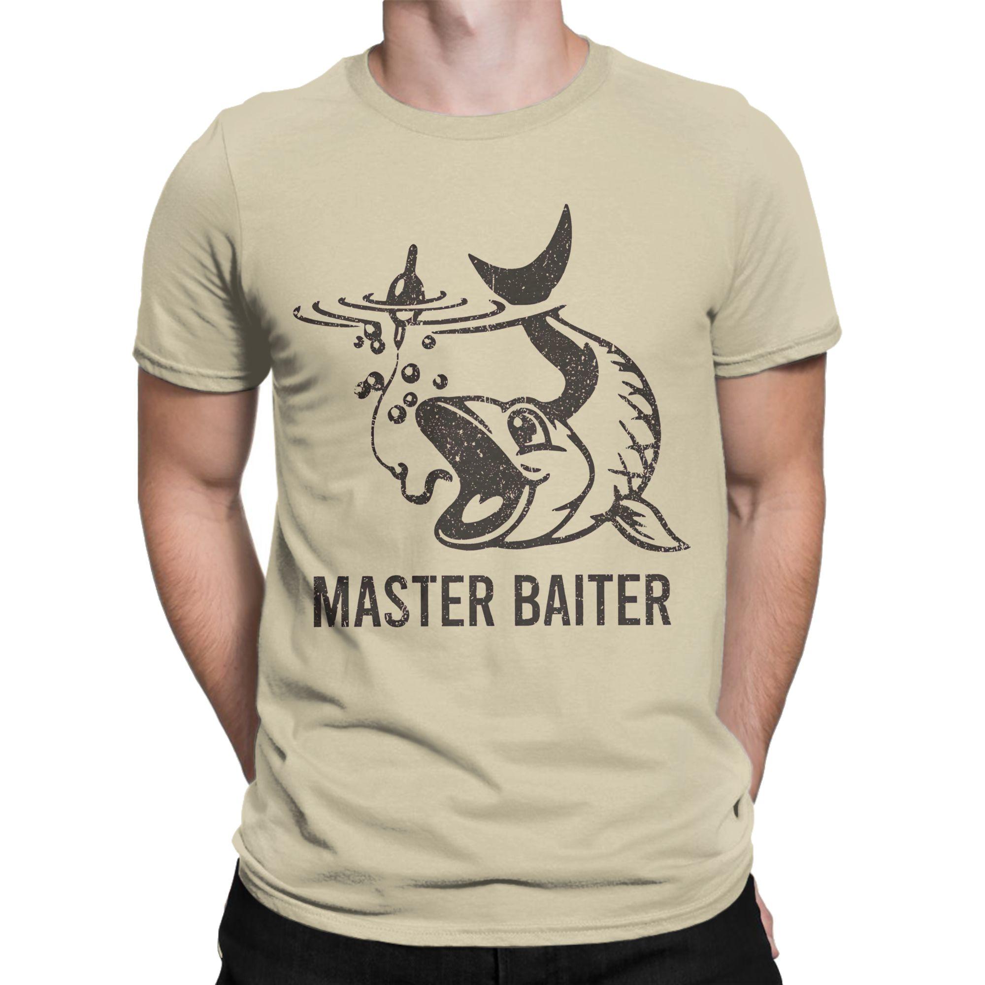 

Novelty Master Baiter Funny Fishing Bass T-Shirts Men Crewneck Cotton T Shirt Short Sleeve Tee Shirt Printing Tops - Men s S... S разноцветный