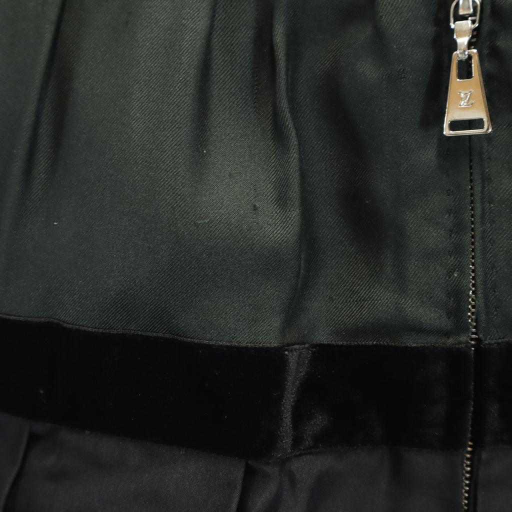 LOUIS VUITTON French silk blend Midi length Different material switching skirt Women Used