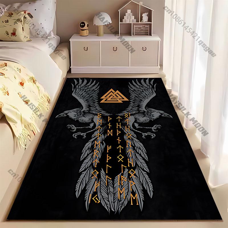 Viking symbolism power runes carpet Yoga living room room decor children's crawling mat doormat area rug games mat