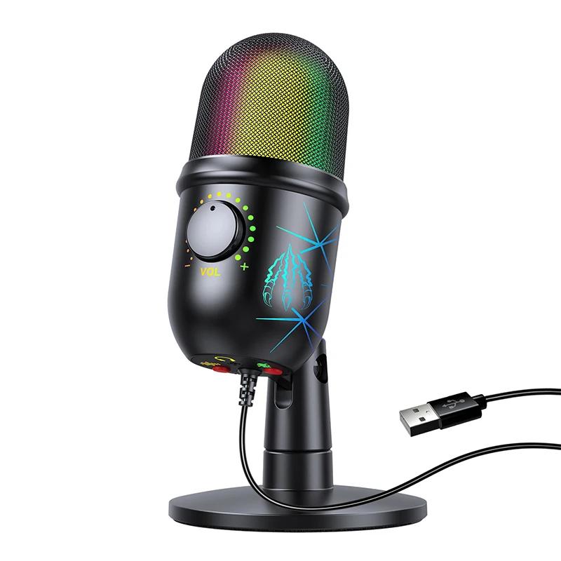 

Professional USB Microphone Studio Condenser Mic for PC Computer Video Recording Live Streaming Gaming Karaoke Singing Mic