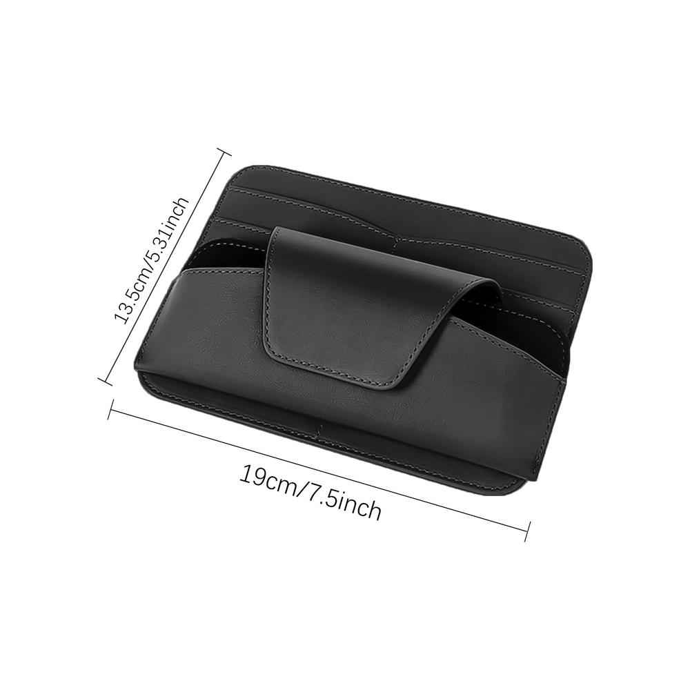

Sunglass Holder For Car Multipurpose Sun Glass Storage Visor Organizer Vehicle Interior Organizer Case For Eyewear Tickets Cards чорний