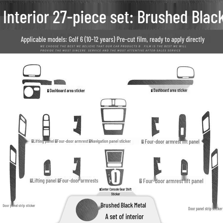 Golf 6 Carbon Fiber Interior Console Decoration Stickers, Free Replacement for 10-12 Year Models.