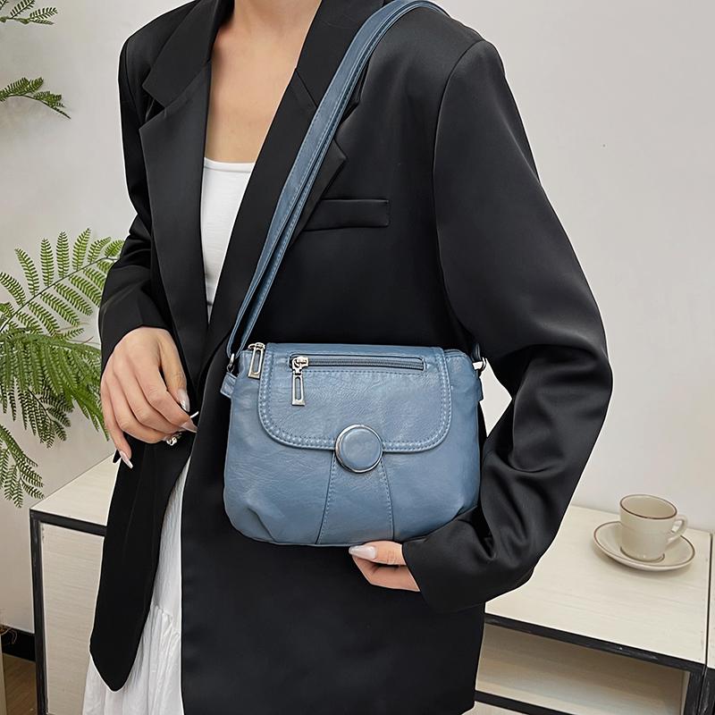 Geantă de umăr pătrată mică pentru femei, din piele moale, geantă crossbody cu compartimente, geantă pentru mamă