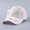 Lace Butterfly Dragonfly Rhinestone Baseball Cap - Spring/Summer Breathable Sun Protection, Curved Brim