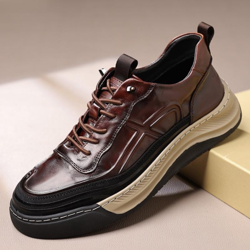

2025 autumn new casual shoes high-end men s shoes sports men s board shoes leather shoes men s versatile trendy shoes 38