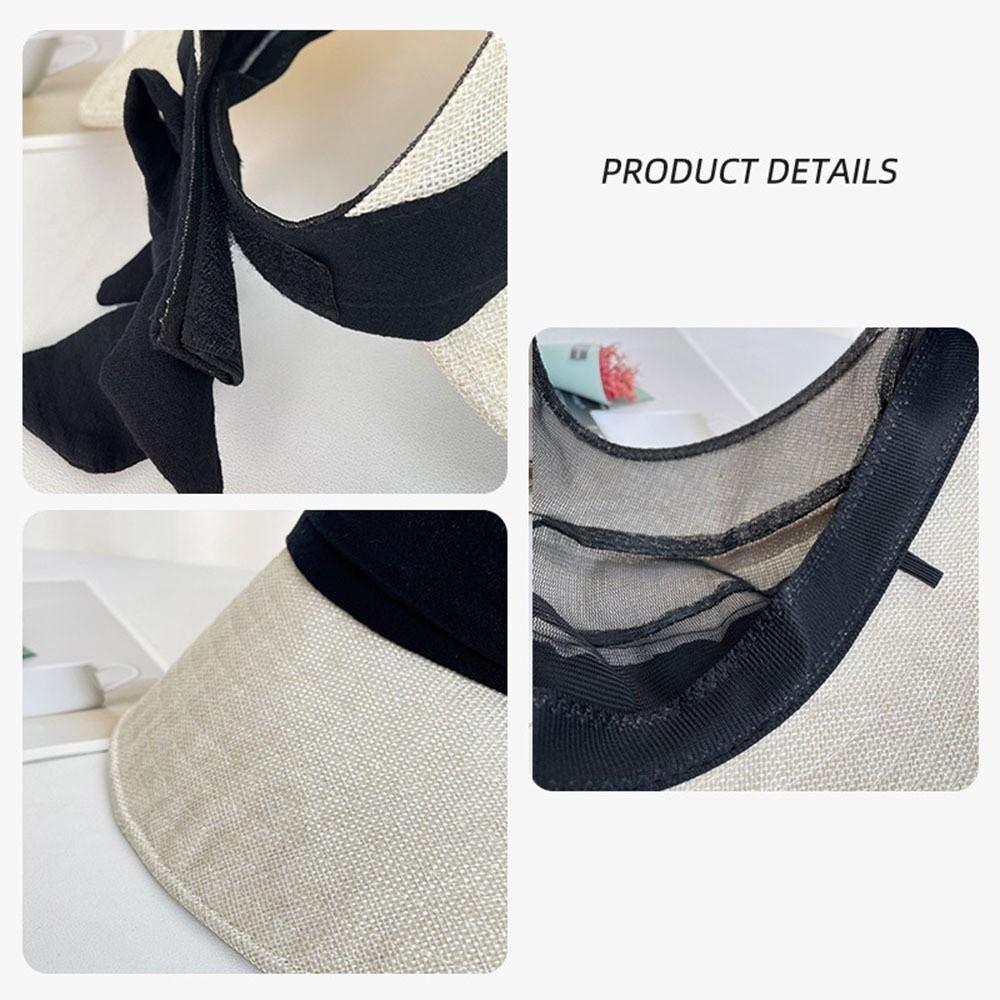 Cotton and Linen Sun Protection Hat Lightweight Beach Hats New Large Brim Hat  Beach Wear