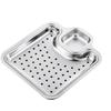 ZISIZ Light Luxury Gold Stainless Steel 3-Compartment Dipping Tray Set