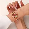 New creative flower curve design flower shape diamond women's quartz watch bracelet watch