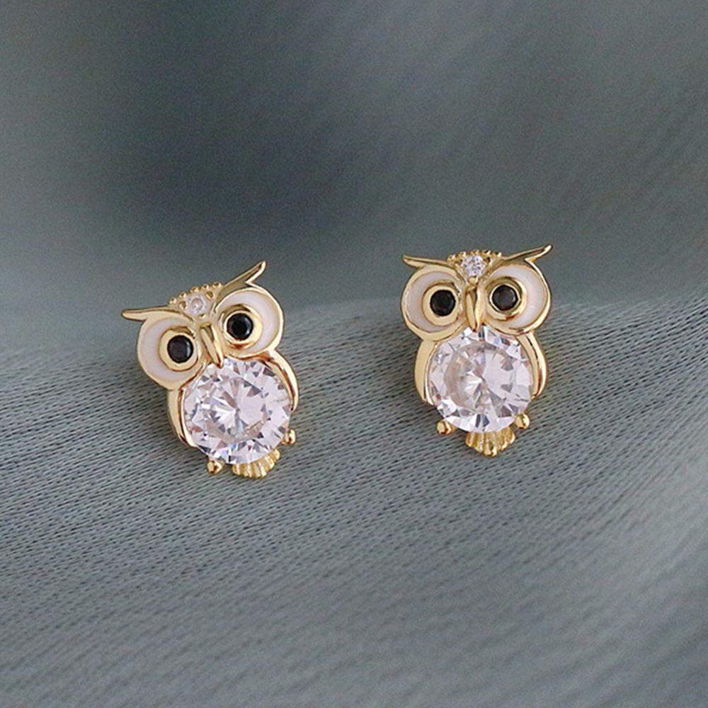 

CAOSHI Sweet Lady Owl Earrings Female Delicate Gift Shiny Crystal Zircon for Daily Life Exquisite Design Accessories for Women