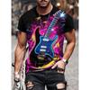 Tricou cu Imprimare Digitală 3D pentru Adolescenți și Bărbați Top cu Mânecă Scurtă Versatil Respirabil
