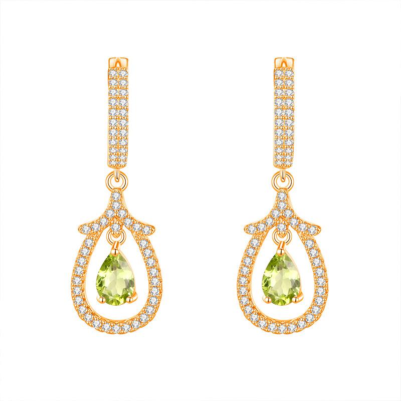 S925 Sterling Silver Earrings for Women Natural Crystal Stone Fashion Niche Girls Earrings Jewelry Gift