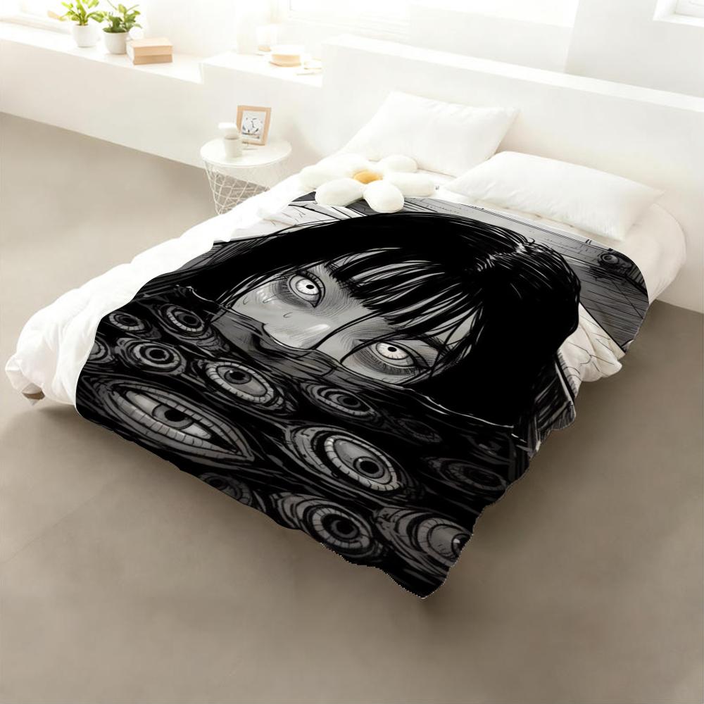 Art Junji Ito Tomie Retro Cool Girl Throw Flannel Throw Blanket: Soft Kid-Friendly Warm Anti-Static All Season Washable Couch