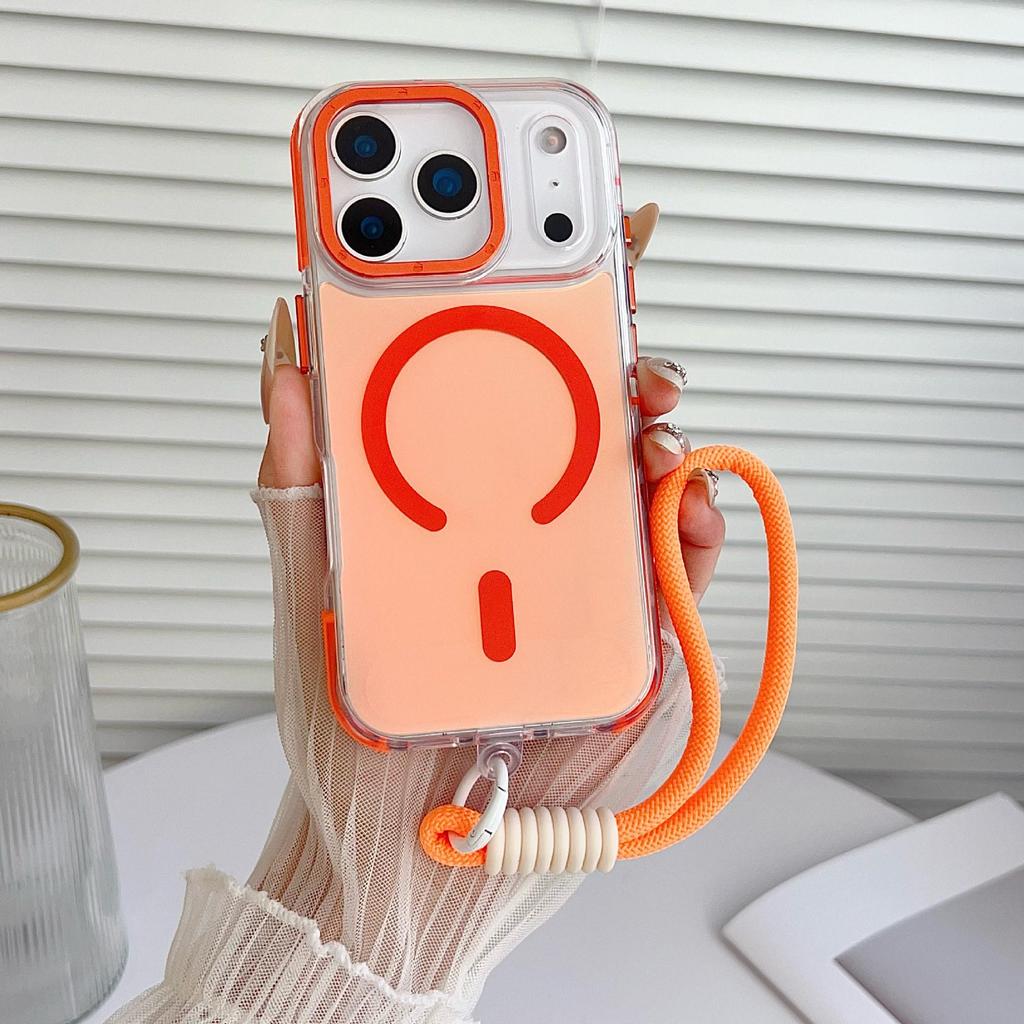 Xuncai Chameleon Magnetic Phone Case for Apple 17 Pro Max with Anti-slip Lanyard and Metal Buttons