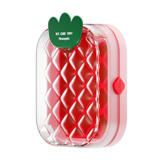 Press-Release Ice Cube Tray with Lid Storage Box BPA-Free Silicone Mold for Freezer Leak-Proof Stackable Ice Ice Maker for Home Party