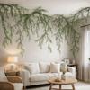 Simulated Green Artificial Black Bone Vine Evergreen Flexible Fake Hanging Ivy Plants Built-in Wire DIY Ornamental Vines Garden