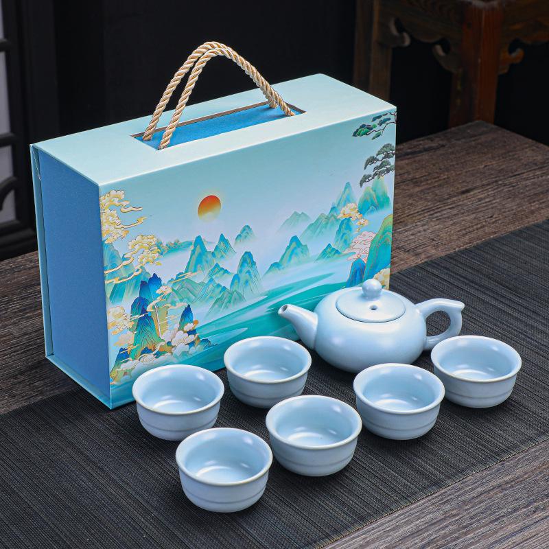 New Tea Set Guochao Gift Box Ceramic Tea Set Gift Set Company Annual Meeting Event Gifts